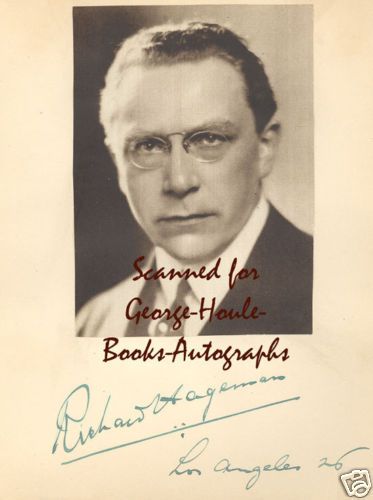 RICHARD HAGEMAN~AUTOGRAPH~1926~SHERLOCK HOLMES  