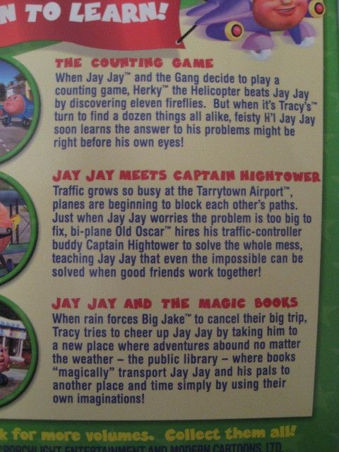 Jay Jay the Jet Plane FUN TO LEARN Vhs Video 3 Cartoon Adventures 