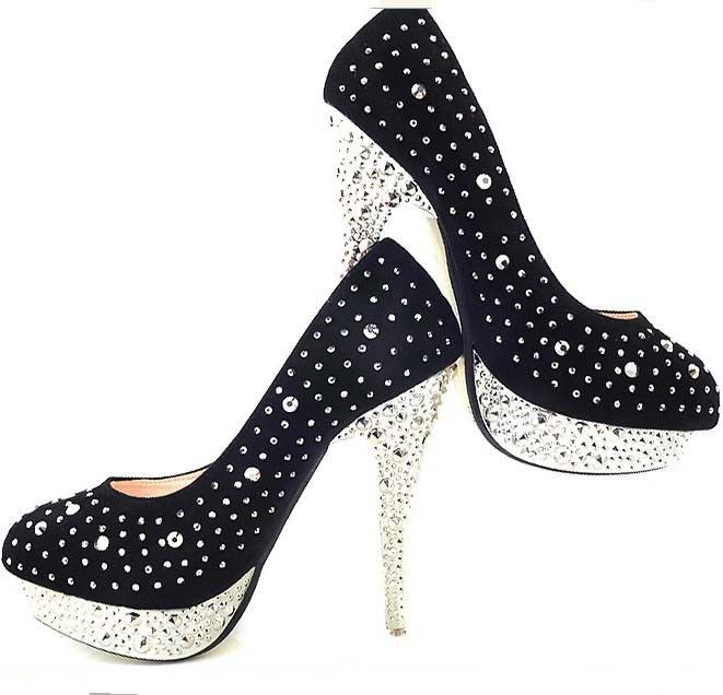 Crystal Trim Fashion Women High Heels Pump Stilettos  