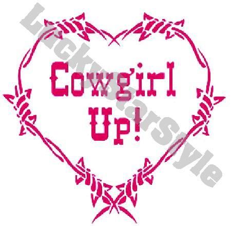 Nail Decals Art Set of 20  Cowgirl Up In Barbwire Heart  