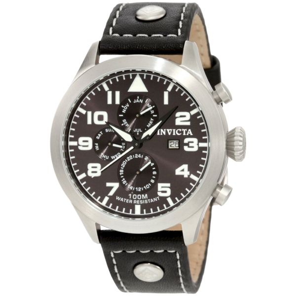 Invicta Chronograph Specialty Collection Terra Retro Military Leather 