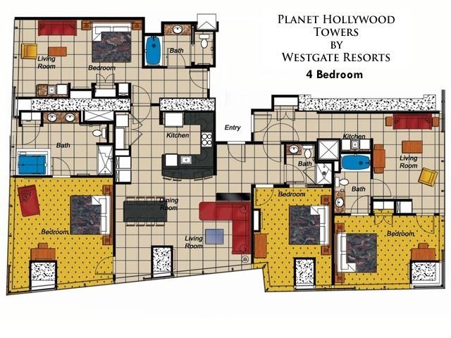 Las Vegas strip PLANET HOLYWOOD TOWERS ~ NOW~ ELARA LV TOWERS 52 