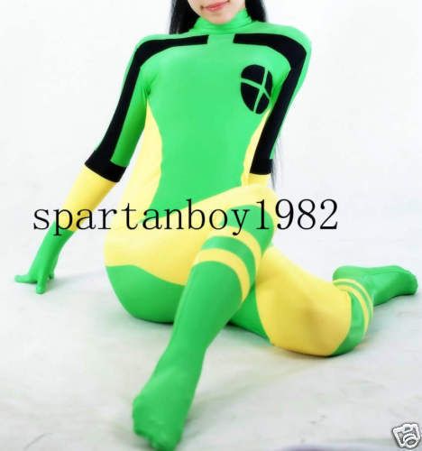 lycra spandex zentai superhero costume rogue S XXL  