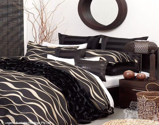 Black Zambezi Jacquard QUEEN Quilt Doona Cover Set NEW  