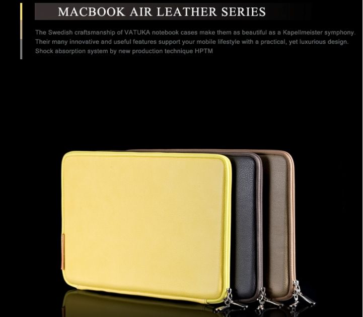 VATUKA air Leather safety Case Cover  Beige 11.6 inch for Macbook 