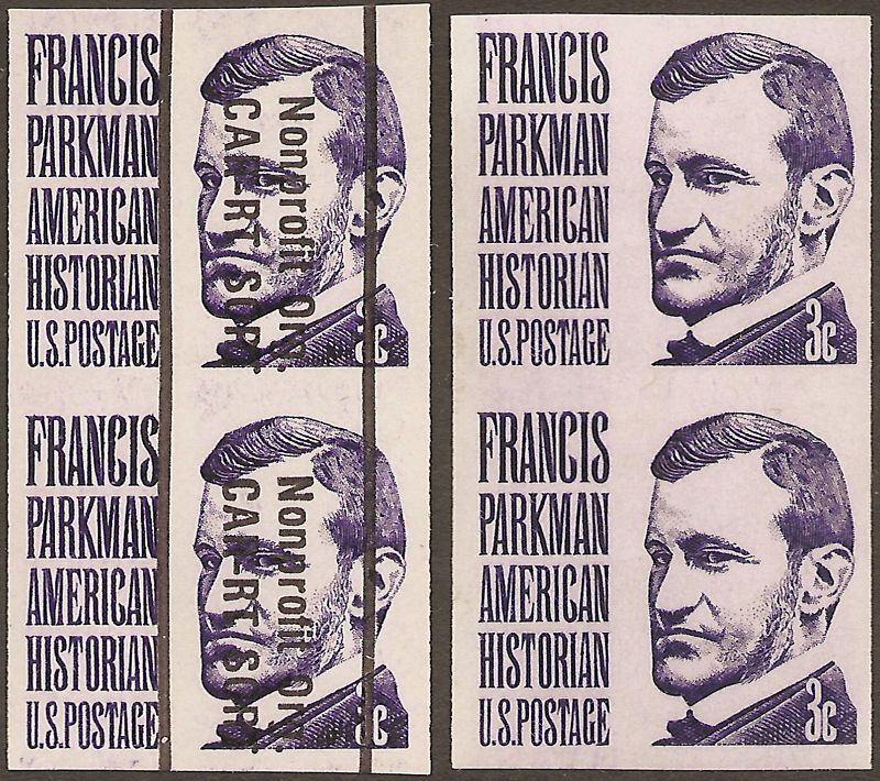 1297C, #1297A 3¢ FRANCIS PARKMAN ERROR F60  