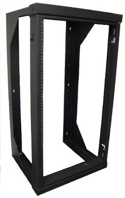 Wall Mount Swing Out Network Rack   Steel   Black   12U  