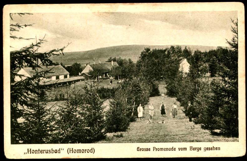 ROMANIA TOWN HOMOROD HONTERUSBAD LARGE PROMENADE SEEN OF MOUNTAI PHOTO 