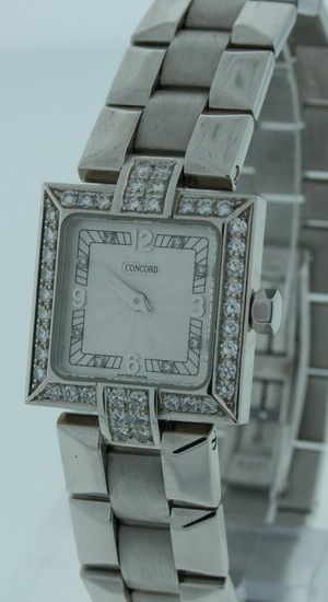 Concord La Scala, NEW 18k White Gold Diamond Watch.  