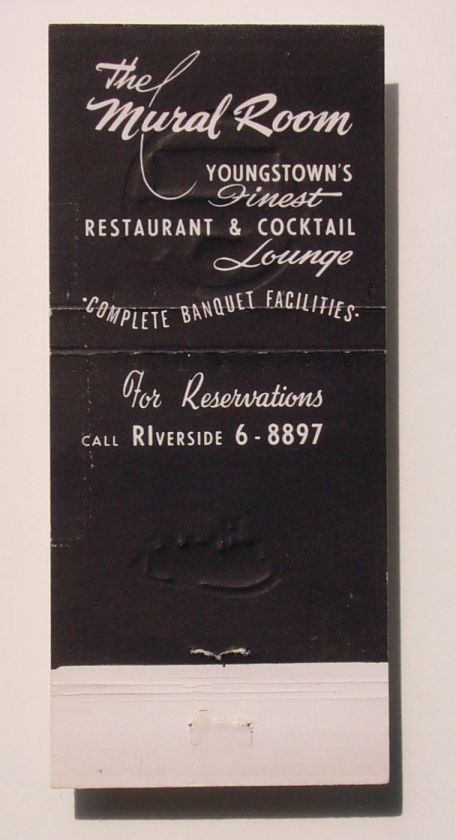 1950s The Mural Room Restaurant Matchbook Youngstown OH  