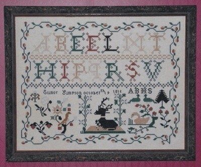 Elinor Simpson 1815 Sampler Historic Stitches Chart  