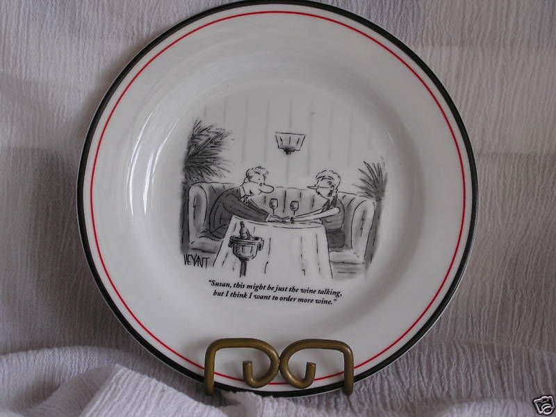 New Yorker Weyant Cartoon Wine Plate Restoration Hardwe  