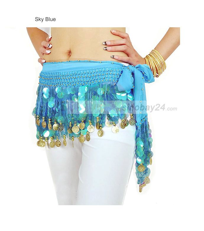 C91013 New Belly Dance Belt Coins Waist Chain Scarf  