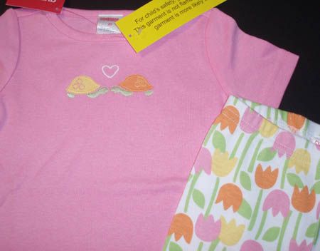 NWT Gymboree girls pajamas shorts turtle tulip 4 4t  