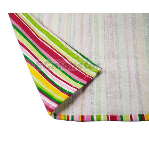 New Yellow Vertical Stripe Canvas cotton Apron Work Pinafore Pink 