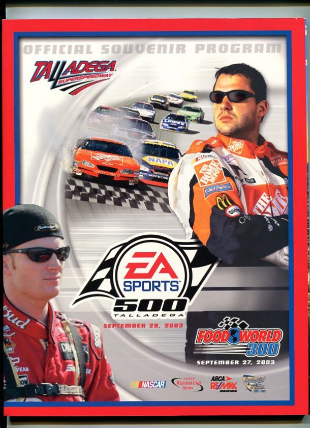 TALLADEGA 500 SUPERSPEEDWAY RACE PROGRAM EARNHARDT 2003  