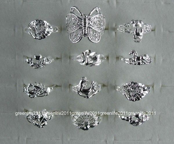 wholesale lots 10pcs mixed S80 Silver animal Rings 7 9  