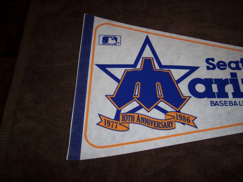 Vintage 1980s Seattle Mariners Baseball Pennant  