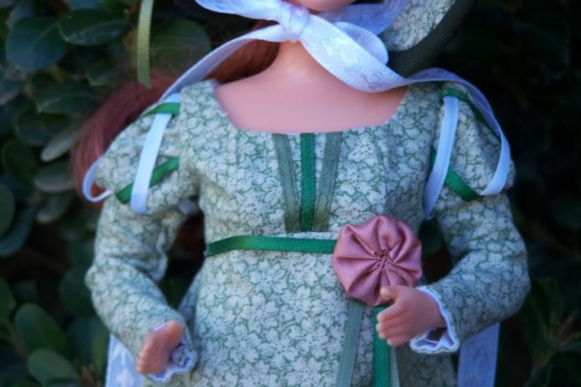 OOAK Regency Jane Austen gown for Barbie by Woven in Time  