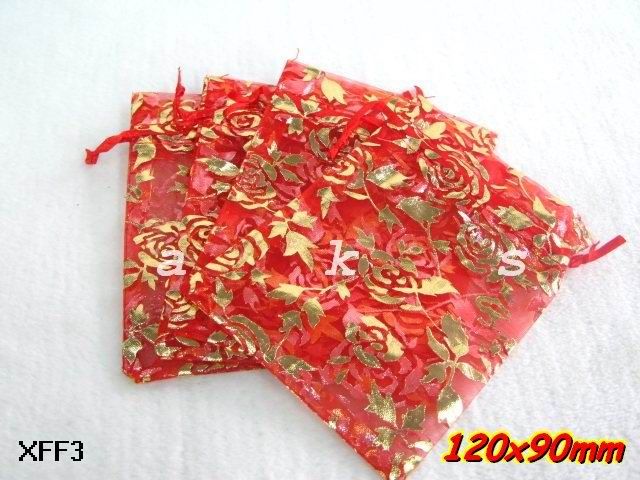   Pattern Organza Jewelery Wedding Favor Bags Pouch 12x9cm XFF  