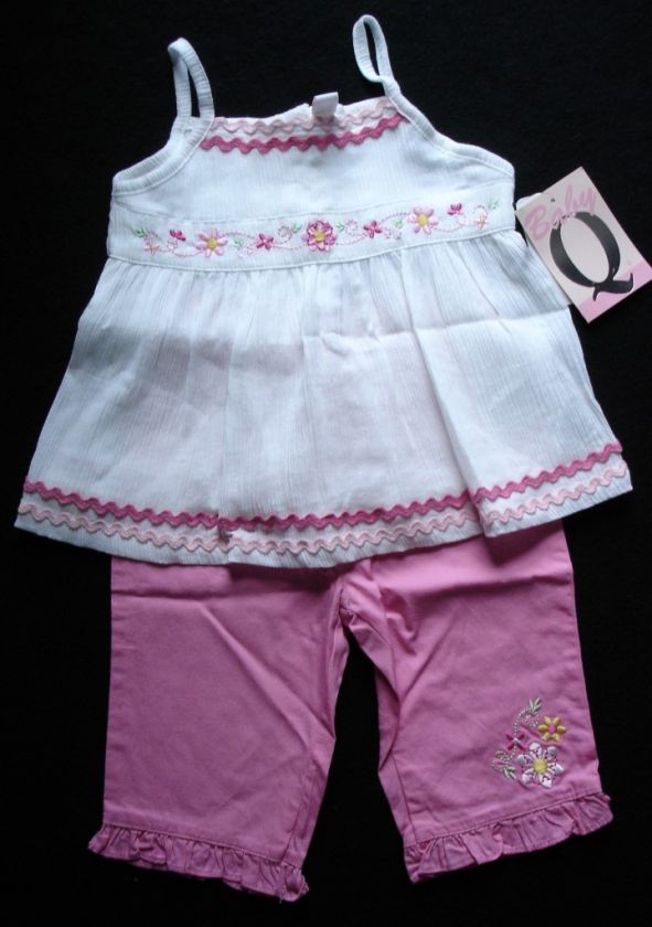Girls Top Capri Outfit Set 24 Months Baby Q Baby Toddler Pink NWT 