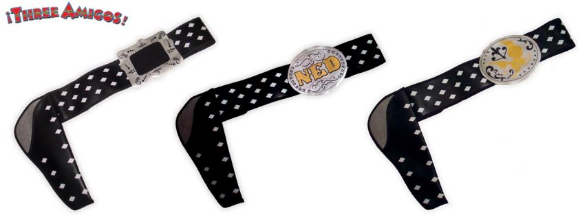 Three Amigos Costume Adult Standard Set of 3 w/ Belts  