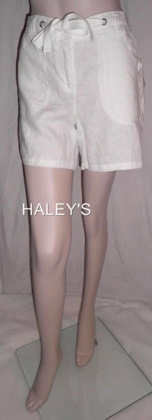 NEW INC WHITE LINEN SHORTS CRUISE BEACH WEAR SZ 8,12,16  