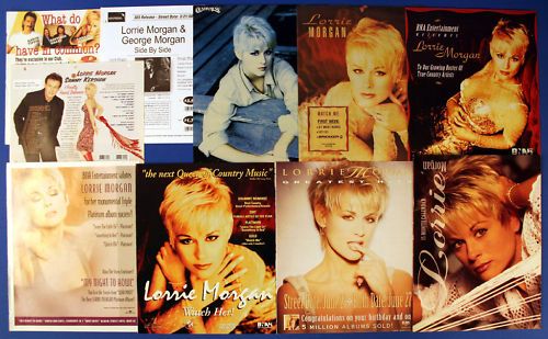 LORRIE MORGAN RARE PROMO ADS, CALENDAR, POSTER LOT  