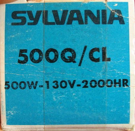 500Q/CL Sylvania 500w 130v Tungsten Halogen Lamp Bulb  