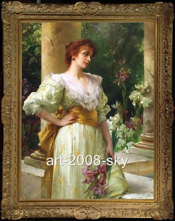 Old Master Art Antique women Oil Painting female Portrait Noblewoman 