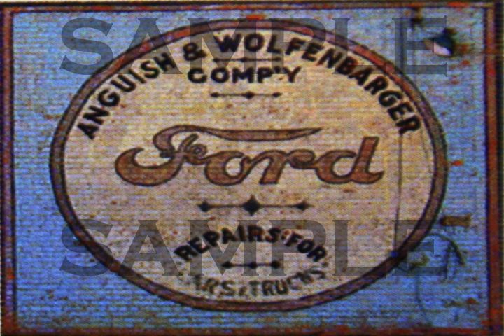 WEATHERED LAYOUT BUILDING FORD SIGN DECAL 3X2  