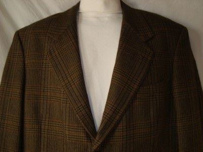 Mens Cellini Olive Plaid Silk Blend Sport Jacket 40L  