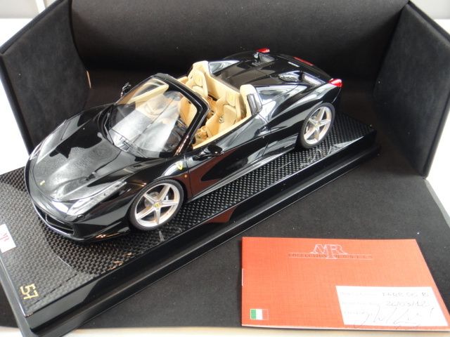 18 MR FERRARI 458 SPIDER GLOSS BLACK LIMITED 99 PIECES CARBON FIBER 