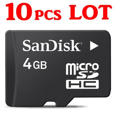10pcs LOT 4GB 4G microSD micro SD San Disk Memory Card  