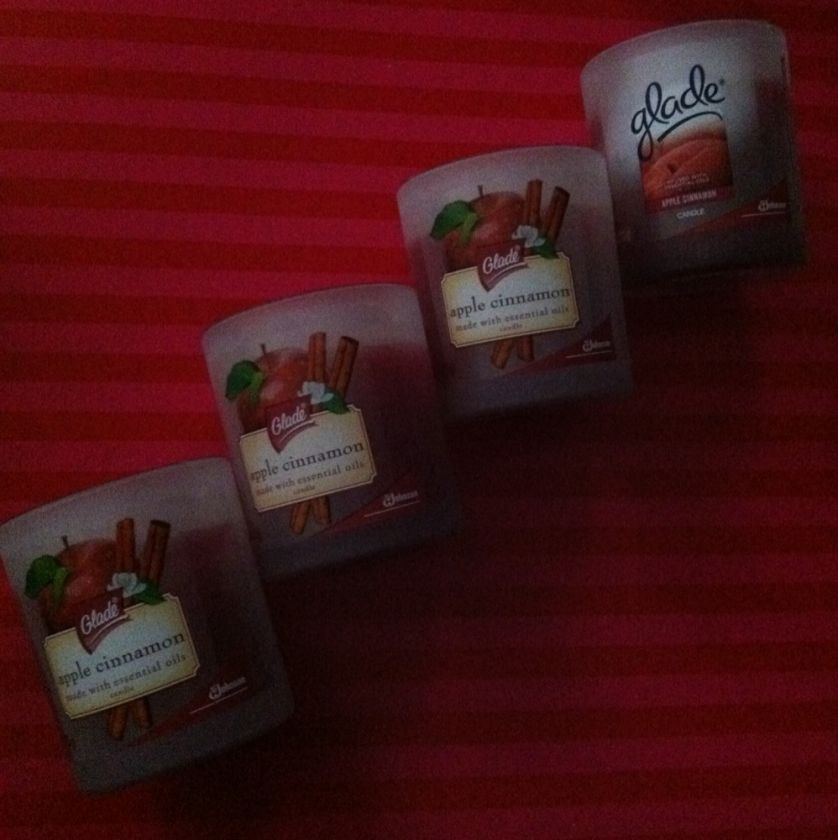 GLADE JAR CANDLES Apple Cinnamon 4oz Frosted GLASS CANDLE  