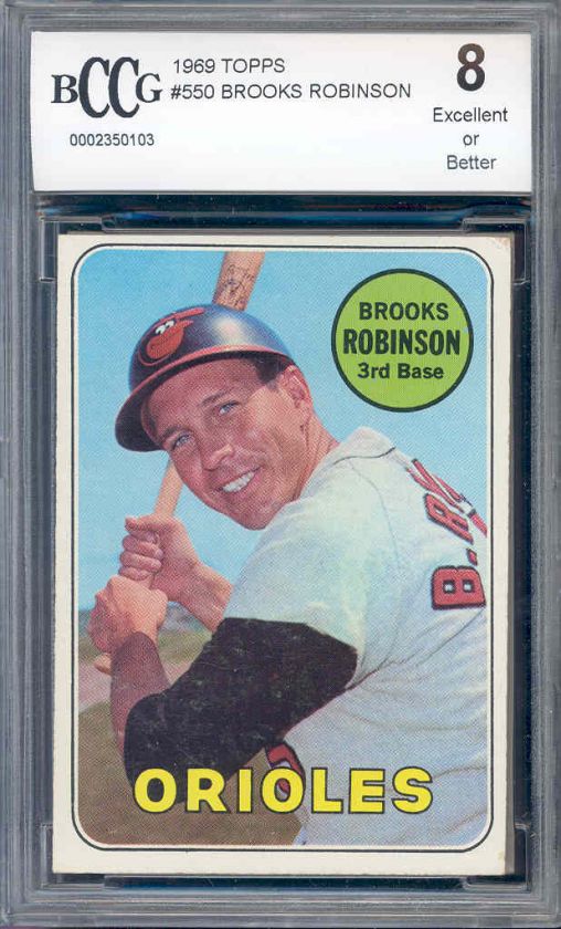 1969 topps #550 BROOKS ROBINSON orioles BGS BCCG 8  