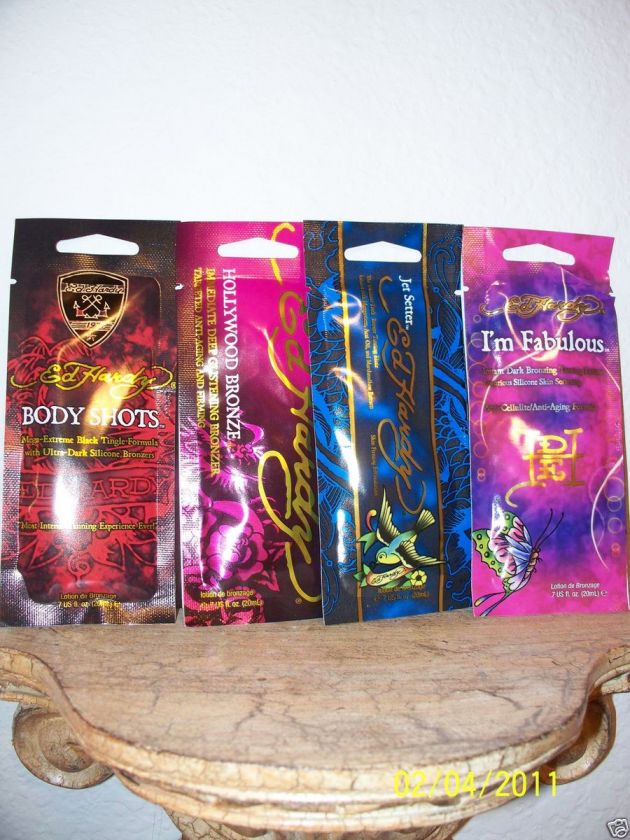   HARDY BODY SHOTS HOLLYWOOD BRONZE JET SETTER & IM IM FABULOUS PACKETS