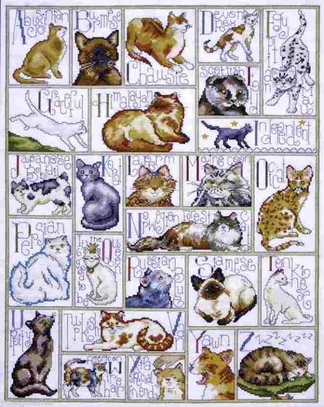   Counted Cross Stitch kit Kitten Cat 16 x 21 ~ ABC CATS 2701 Sale