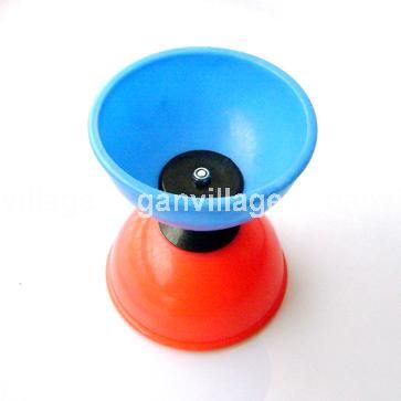 Blue Red Bowl Black Diablo China Yo Yo Juggle Keep Fit  