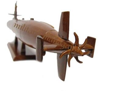 USS LOS ANGELES SSN 688 NUCLEAR SUBMARINE SUB WOOD WOODEN MAHOGANY 