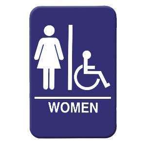 BATHROOM SIGN / WOMEN w HANDICAP LOGO   PLIS6914BL 789313982813  