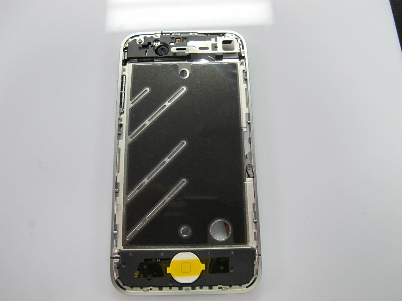 White iPhone 4 Mid Frame Full Assembly Bezel Housing Midframe Home 