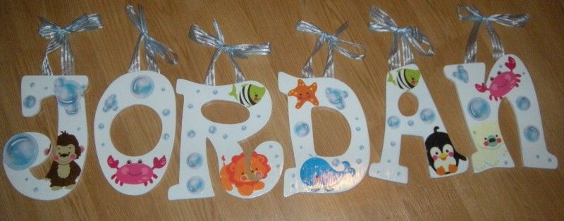 CUSTOM WOODEN WALL LETTERS FISHER PRICE PRECIOUS PLANET  