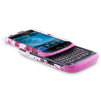 For Blackberry 9800 Spring Flower Case+Privacy Guard  