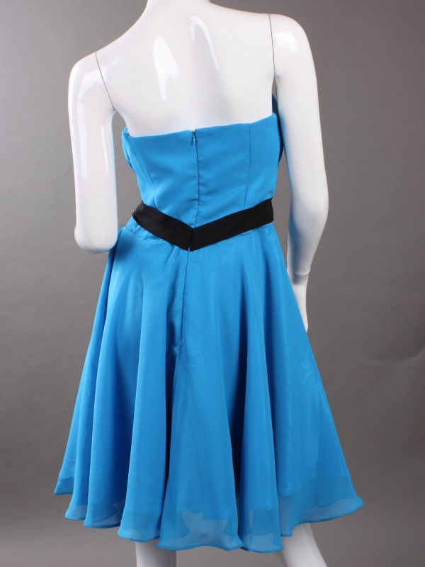 BRIDESMAID PARTY EVENING COCKTAIL DRESS SZ S BLUE 984  