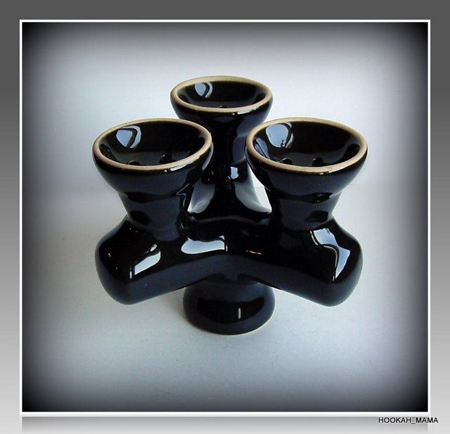 Triple 3 Head Ceramic Clay HOOKAH BOWL Shisha Pipe  