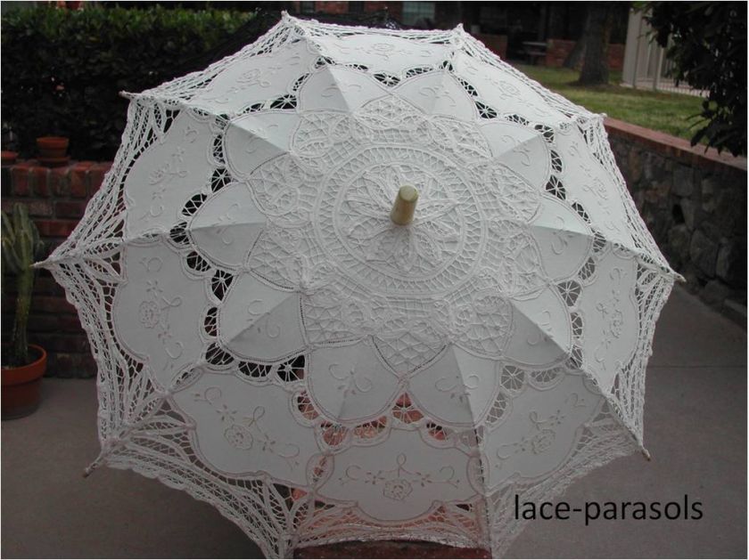 BEAUTIFUL Battenburg Lace Wedding Parasol   ECRU  