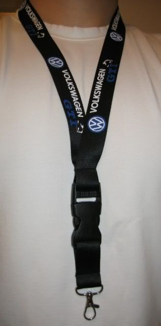 VW GTI FAST VOLKSWAGEN BADGE LANYARD jetta beetle golf  