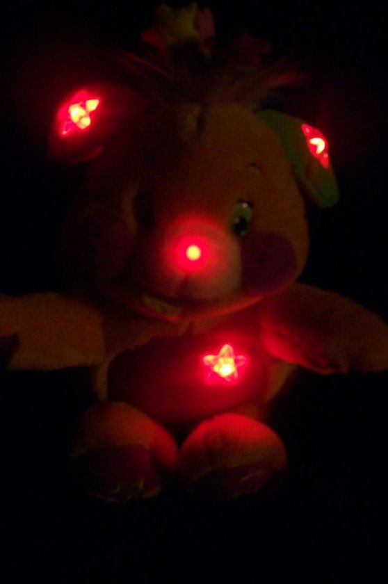 VINTAGE LIGHT UP STARS ORANGE 2001 PIZZAZZY JAZZY POPPLES PLUSH SINGS 