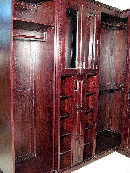 Solid Dark Cherry Walk In Closet Unit   FREE S/H  